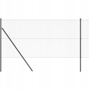 Szary płot heksagonalny 1.4x10 m ze stali 6