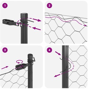 Ogrodzenie w kształcie sześciokąta Szare 1,5x10 m Stal 11