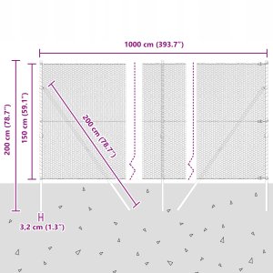 Ogrodzenie w kształcie sześciokąta Szare 1,5x10 m Stal 12