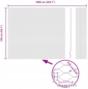 Ogrodzenie w kształcie sześciokąta Szare 1,5x10 m Stal 13