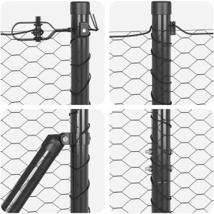 Ogrodzenie w kształcie sześciokąta Szare 1,5x10 m Stal 7