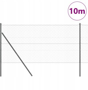 Szare ogrodzenie hexagonalne 1x10 m stalowe 3