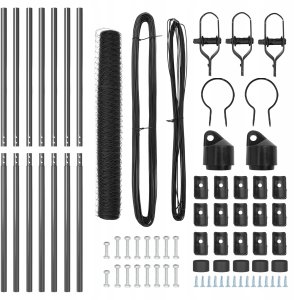 Szare ogrodzenie hexagonalne 1x10 m stalowe 4