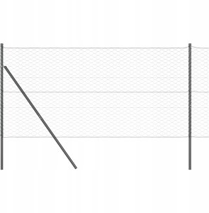Szare ogrodzenie hexagonalne 1x10 m stalowe 6