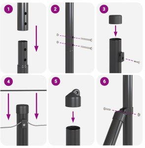 Szare ogrodzenie hexagonalne 1x10 m stalowe 10