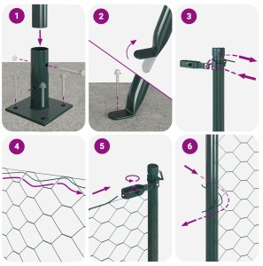 Zielone ogrodzenie heksagonalne 1.2x10 m stalowe 12