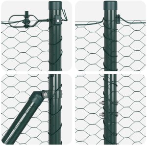 Zielone ogrodzenie heksagonalne 1.2x10 m stalowe 7