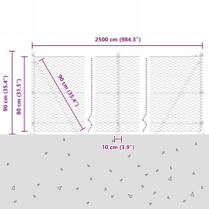Ogrodzenie hexagon zielone 0,8x25 m stal 13
