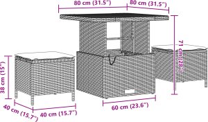 Zestaw Sof Ogrodowych 10-częściowy z Poduszkami Czarny Poli Rattan Akacja 10