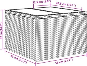 Zestaw 6-częściowy sofa ogrodowa z poduszkami Szary Poli Rattan 6