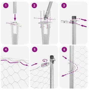 vidaXL Ogrodzenie Hexagon 1,5x50 m z ocynkowanej stali 13