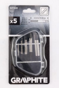 Graphite Wykrętaki do zerwanych śrub, 3-19 mm, zestaw 5 szt. 2