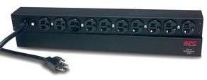 APC Basic Rack-Mount PDU - Steckdosenleiste (Rack - einbaufahig) - Wechselstrom 120 V - 2.4 kW - Eingabe, Eingang NEMA 5-20 - Ausgangsanschlusse: 10 (NEMA 5-20) - 1U - 48.3 cm (19") - 3.7 m Schnur - Schwarz - fur P/N: SMTL1000RMI2UC, SMX1000C, SMX150 1