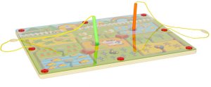 Gra labirynt magnetyczna planszowa drewniana do podróży farma 2 graczy Kik Sp. z o. o. Sp. k. 4
