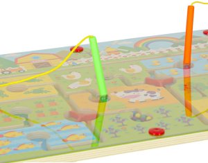 Gra labirynt magnetyczna planszowa drewniana do podróży farma 2 graczy Kik Sp. z o. o. Sp. k. 5