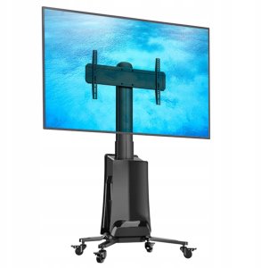 G85B - Profesjonalny elektryczny mobilny stojak TV wózek do telewizorów LCD LED 55"-80" 2