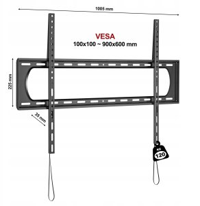 C6F - Ultrapłaski mocny uchwyt ścienny do telewizorów LCD LED Plazma 55"-120" 3