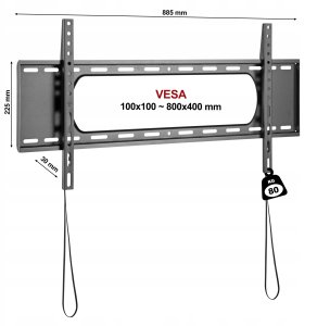 C5F - Ultrapłaski solidny uchwyt ścienny do telewizorów LCD LED Plazma 45"-90" 3