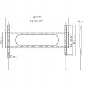 C5F - Ultrapłaski solidny uchwyt ścienny do telewizorów LCD LED Plazma 45"-90" 7