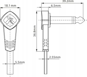 Kabel instrumentalny Wtyk Kątowy Jack 6.3mm 20cm Roxtone FPJJ100L0002 3