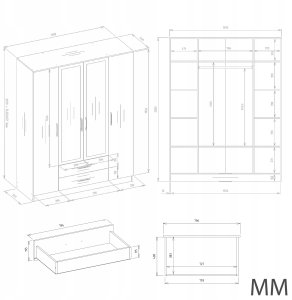 Szafa Romana 160X205 KASZMIR BEŻ 2