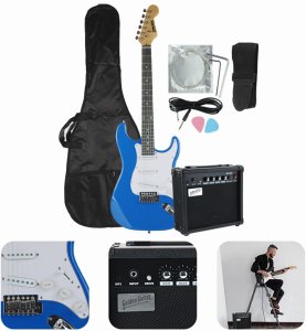 Gitara elektryczna - kompletny zestaw - Golden Guitar STEG-20 Niebieska Stratocaster one size 1