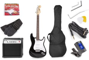 Zestaw: Gitara elektryczna Gigkit Max czarna+ wzmacniacz+ akcesoria one size 1