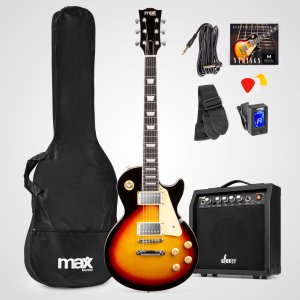 Zestaw: Gitara elektryczna GigKit w stylu LP sunburst+ wzmacniacz+ akcesoria one size 18