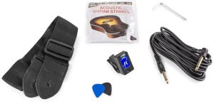 Zestaw: Gitara elektroakustyczna ShowKit Max czarna+ wzmacniacz+ akcesoria one size 11