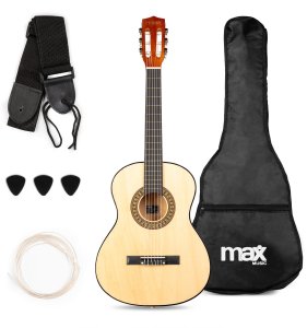 Gitara klasyczna 3/4 dla dziecka młodzieżowa SoloArt Max naturalna+ akcesoria one size 1