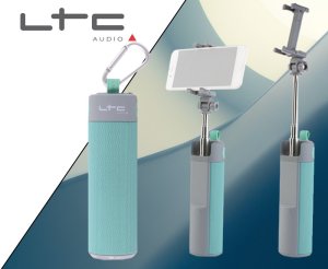 Przenośny głośnik wielofunkcyjny BT z selfie stick BLUE one size 2