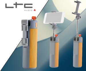 Przenośny głośnik wielofunkcyjny BT z selfie stick Orange one size 2
