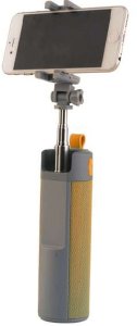 Przenośny głośnik wielofunkcyjny BT z selfie stick Orange one size 5