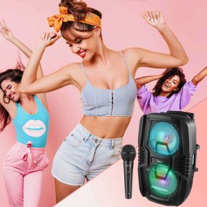 Głośnik Fenton Głośnik mobilny 2x 10" FT210LED, zestaw karaoke z Bluetooth - 700W one size 15