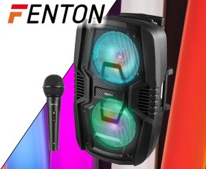 Głośnik Fenton Głośnik mobilny 2x 10" FT210LED, zestaw karaoke z Bluetooth - 700W one size 3