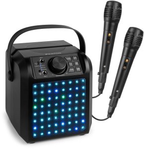 Głośnik Karaoke LED 2x mikrofon KAR50B Fenton Czarny one size 3