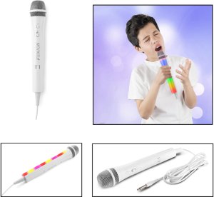 Mikrofon karaoke z oświetleniem LED RGB RGB KMD55W biały one size 2