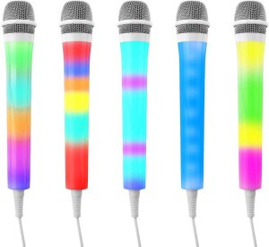 Mikrofon karaoke z oświetleniem LED RGB RGB KMD55W biały one size 3