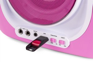 Karaoke system z CD i 2 mikrofonami SBS30P różowy one size 11