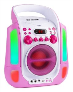 Karaoke system z CD i 2 mikrofonami SBS30P różowy one size 5