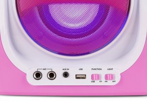 Karaoke system z CD i 2 mikrofonami SBS30P różowy one size 10