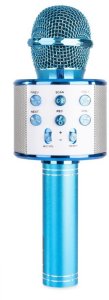 Mikrofon karaoke z głośnikami BT MP3 MAX KM01 niebieski one size 3