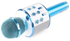 Mikrofon karaoke z głośnikami BT MP3 MAX KM01 niebieski one size 7