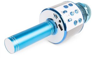 Mikrofon karaoke z głośnikami BT MP3 MAX KM01 niebieski one size 8