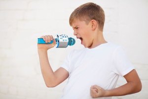 Mikrofon karaoke z głośnikami BT MP3 MAX KM01 niebieski one size 9