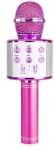Mikrofon karaoke z głośnikami BT MP3 MAX KM01 różowy one size 2