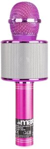 Mikrofon karaoke z głośnikami BT MP3 MAX KM01 różowy one size 3