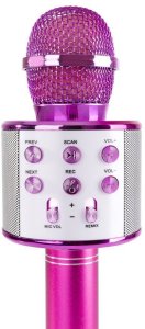 Mikrofon karaoke z głośnikami BT MP3 MAX KM01 różowy one size 4