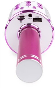 Mikrofon karaoke z głośnikami BT MP3 MAX KM01 różowy one size 5