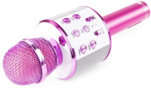 Mikrofon karaoke z głośnikami BT MP3 MAX KM01 różowy one size 6